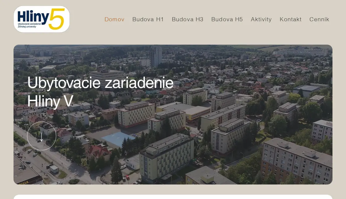Nový web hliny.internaty.sk po redizajne