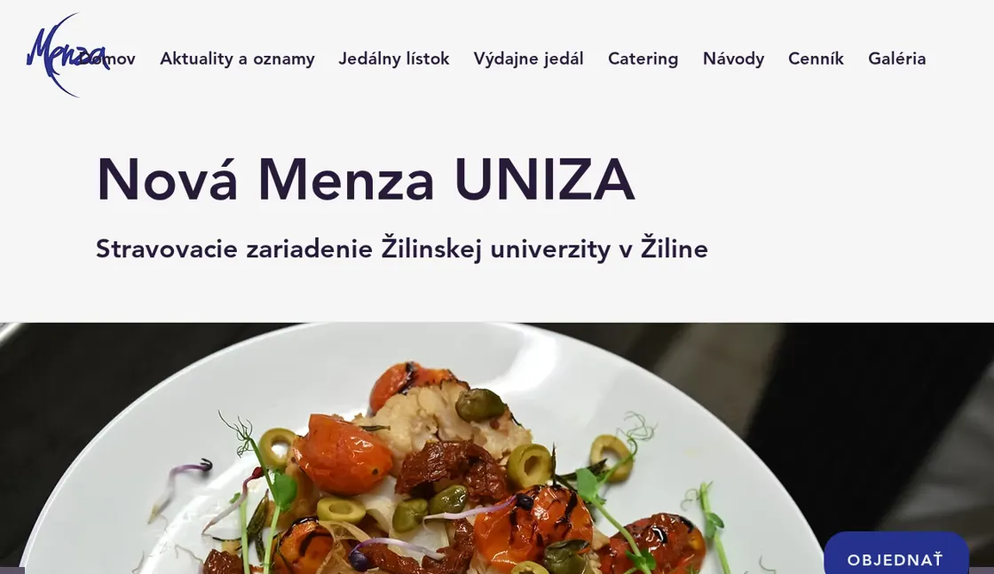 Nový web menza.uniza.sk po redizajne
