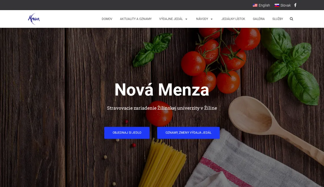 Pôvodný web menza.uniza.sk (archív Wayback Machine, máj 2023)
